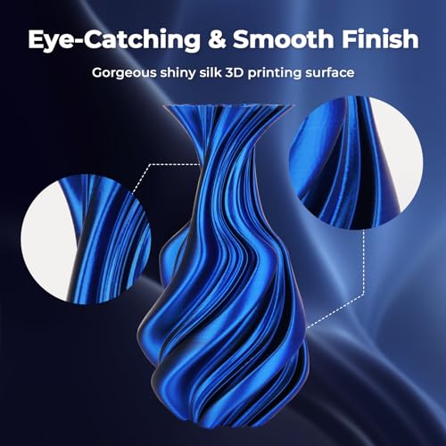Image of AMOLEN Silk PLA 3D Printer Filament, Dual Color Black Blue PLA 1.75mm, Shiny Color Change Filament 3D Printing PLA Filament for Most FDM 3D Printer, 1kg Spool(2.2lbs)