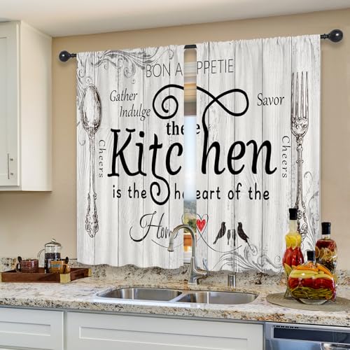 Cortinas de cocina rústicas de 55x39" para un ambiente de granja vintage 7
