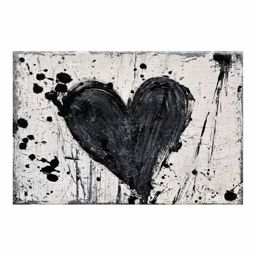 Affiche murale cœur noir pour déco salon et bureau moderne