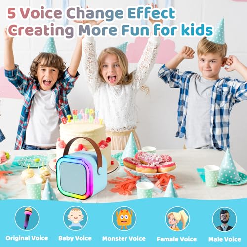 NijiKuma Mini Karaoke Machine for Kids with 2 Wireless Microphones - Image 7
