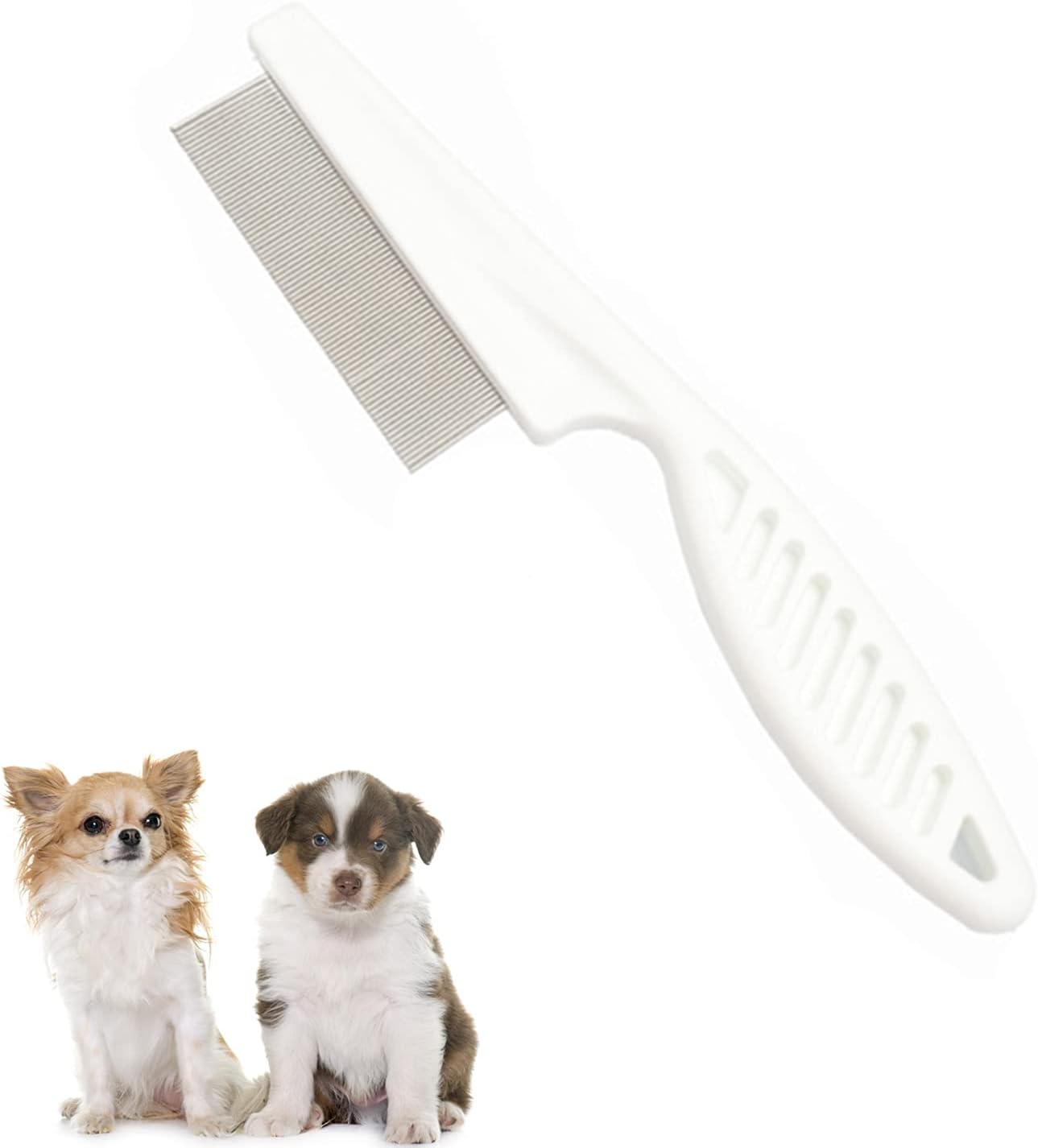 ペットコーム ノミ取り櫛18cm ペット美容ブラシ 抜け毛取りクリーナー 毛取りコーム グルーミング ステンレス製犬猫くし ヘアートリマー 超目玉 12月 マッサージ 犬猫用櫛 蚤取りコーム ホワイト