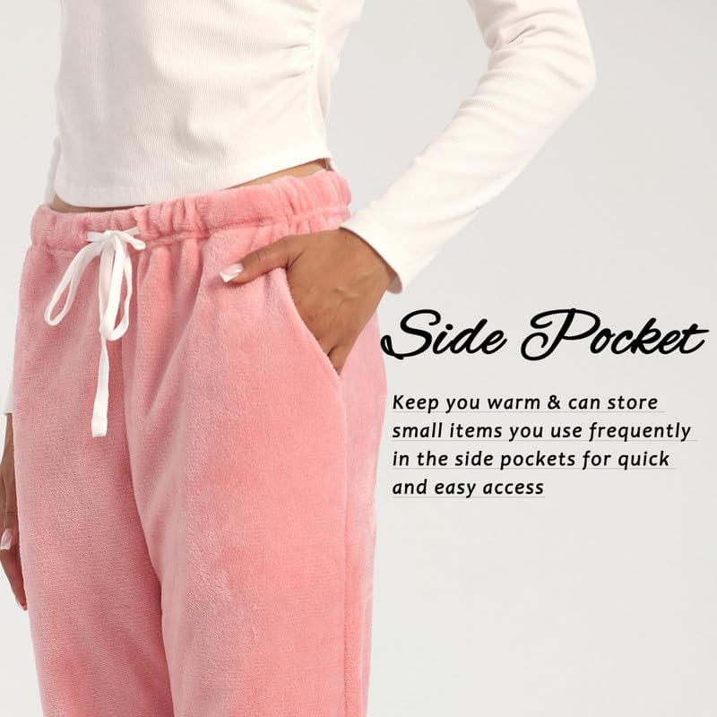 3-Pack Womens Fuzzy Pajama Pants – Soft Plaid PJ Bottoms with Pockets, Cozy Fleece Lounge Sleepwear Pants - Image 4