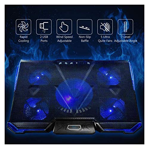 Base Refrigerante para Laptop con 5 Ventiladores Ajustables miniatura 7