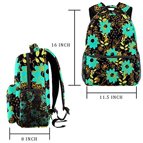 Mochila escolar de mariposas morada para portátil sin dolor de espalda 2