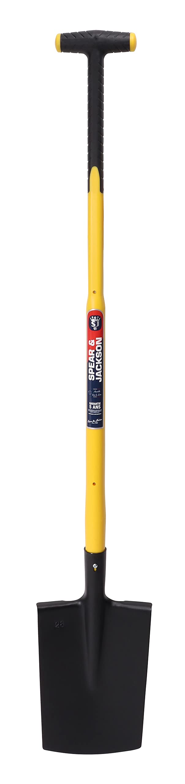 Spear & Jackson 81817 Bêche senlis 28 cm avec Manche trimatière béquille 90 cm