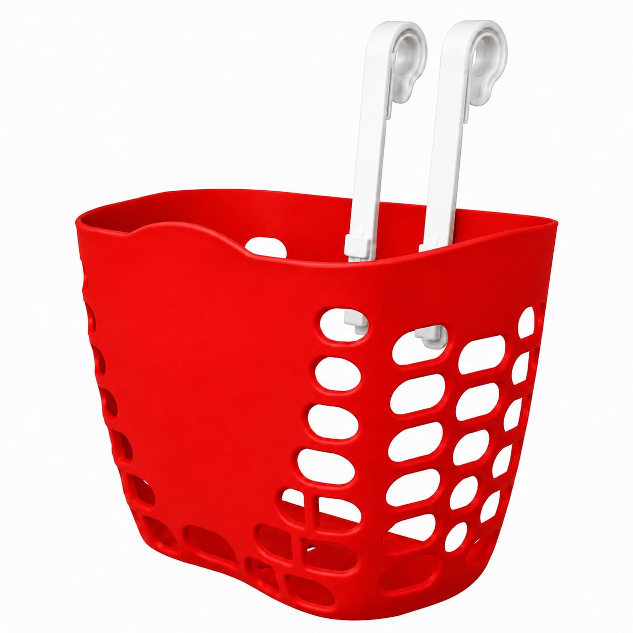 Red Bicycle Front Basket with White Hooks | Lightweight Hanging Cycle Basket for Kids & Adults-image-32