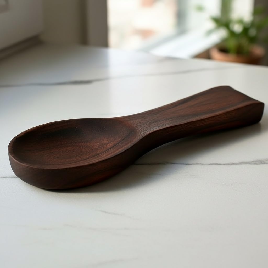 Handmade Acacia Wood Spoon Rest - Kitchen Tool -3 Handmade Acacia Wood Spoon Rest - Kitchen Tool -3