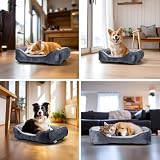 Nobleza Hundebett Grosse Hunde, 87x77cm, Rutschfestes Hundekorb, Superweicher Faserfüllung, Haustierbett Waschbar für Kleine und Mittelgroße Hunde und Katzen