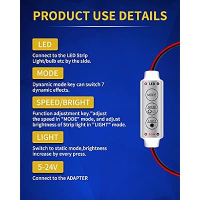 LED Flash Strobe Controller Flasher Module Compatible with Car, Boat, Household LED Strip or LED Bulb with Memory Function DC 5V~24V(4pcs)