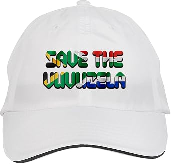 Makoroni - Save The Vuvuzela South Africa South African Hat Adjustable Cap, DesA50 White