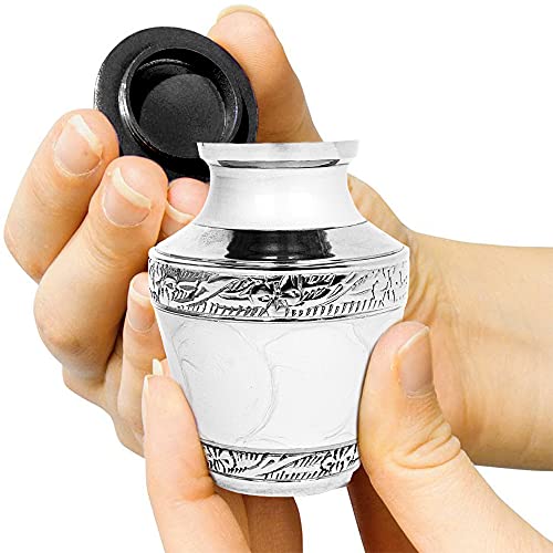 Trupoint Memorials Cremation Urns For Human Ashes - Decorative Urns, Urns For Human Ashes Female & Male, Urns For Ashes Adult Female, Funeral Urns - White, 4 Small Keepsakes #TOP4