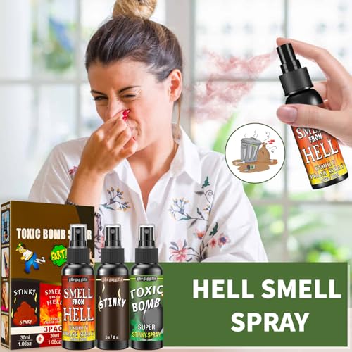 ELF-GRETTER Furzspray Stinkbomben Spray Fart - 3 Stück Pupsspray Stinkbombe Extrem, Spray Prank Scherzartikel, Furz Spray für Halloween Streichspielzeug(90ml)