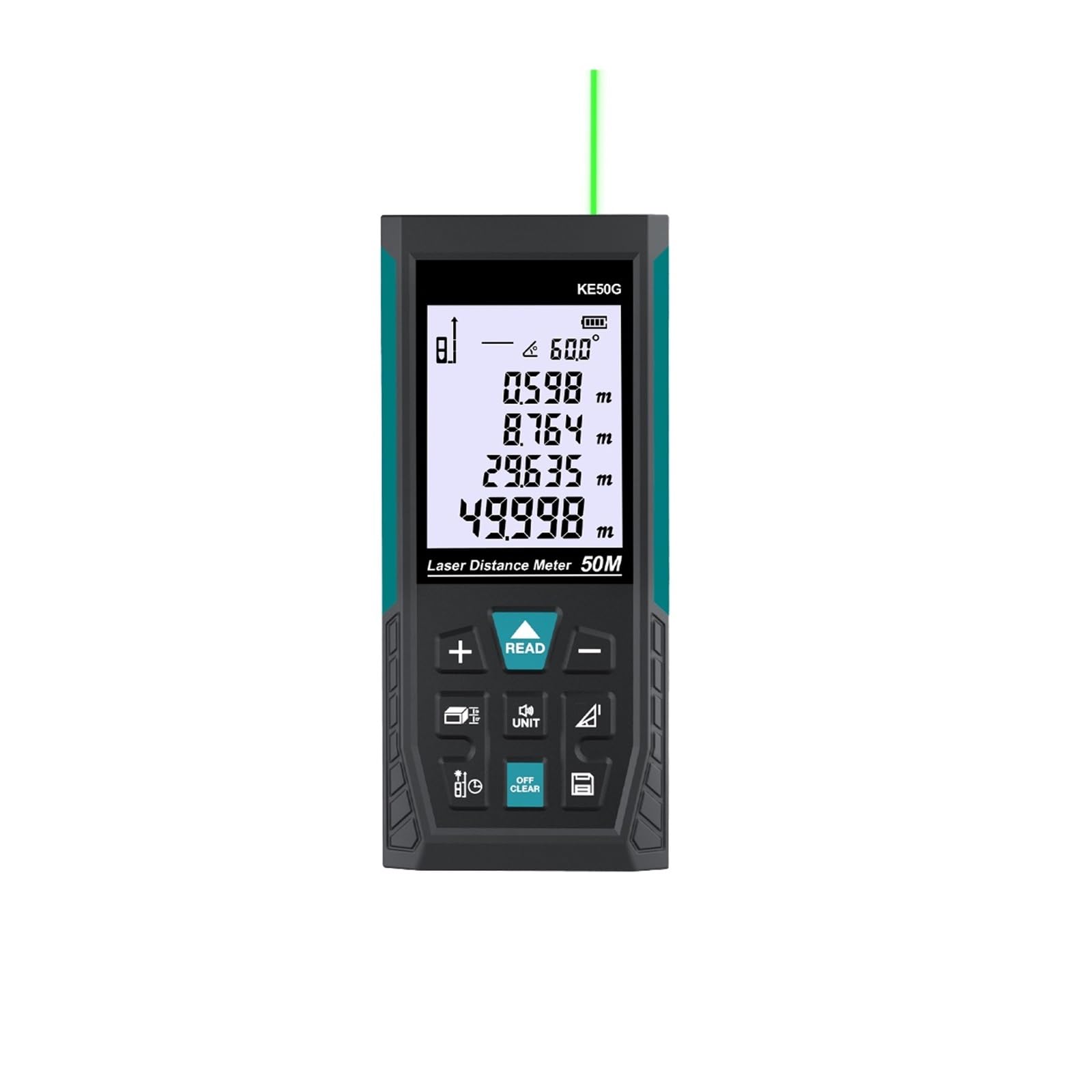 Medidor de Distancia láser Mini telémetro láser Telémetro de Cinta láser Diastímetro Medida 40M 60M 80M 100M Regla DIY Alta precisión(KE50G 50M)