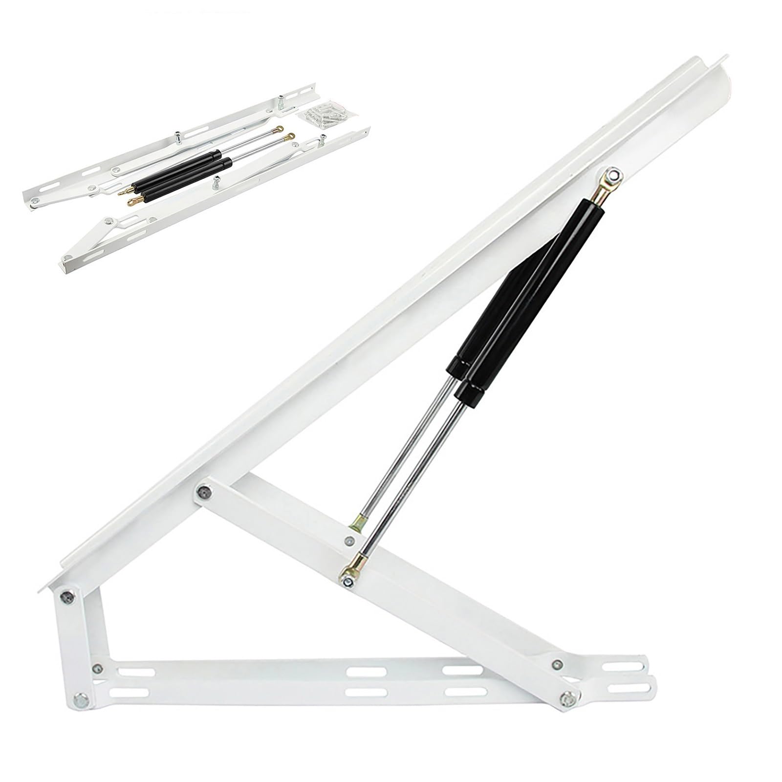 Springs Furniture Hinge,Spring Hinges, Heavy Duty Bed Lift Mechanism, Lift Up Bed Frame Support Bed Storage Lift Kit, Lift Up Storage Bed Frame Hinge Set,
