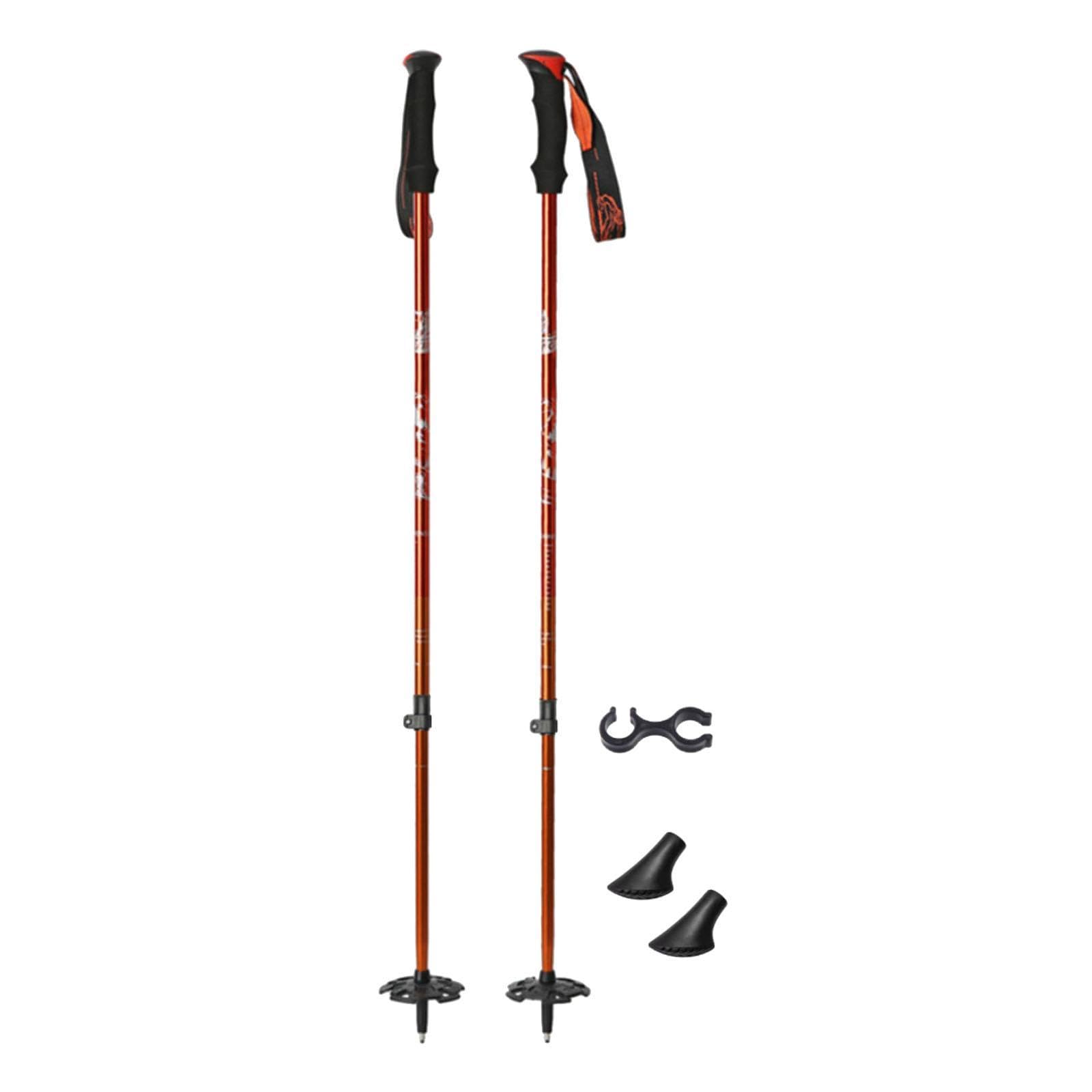 Skiing Poles Ski Equipment Adjustable Skiing Sticks for Outdoor Snowboarding Orange|Sporting Goods| Outdoor Sports| Camping & Hiking| Hiking Gear| Walking & Trekking Sticks-image-21