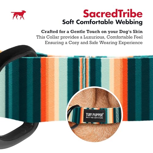 Image of Tuff Pupper Premium Adjustable Dog Collar for Small Boy & Girl Dogs, Stylish Pattern Collars Designed in USA, Quick Release Buckle, SacredTribe Print, Small (0.7 Inch Wide x 8-12 Inch Neck)