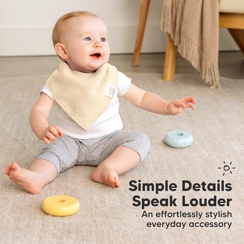 Image of 8pk Organic Baby Bandana Bibs for Drooling Teething (Driftwood /Quin)