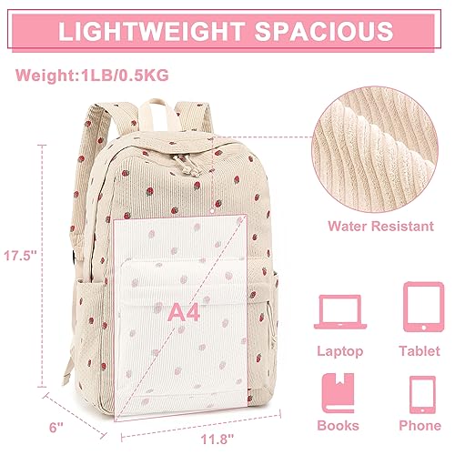Bluboon E0249 School Backpack For Teen Girls Bookbags Elementary High School Corduroy Laptop Bags Women Travel Daypacks thumb #3