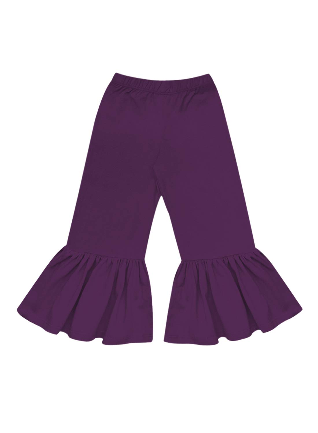 A.T.U.N. (ALL THINGS UBER NICE) Girls High Rise Regular Elasticated Waistband Casual Ruffle Pants Purple - Image 2 thumbnail