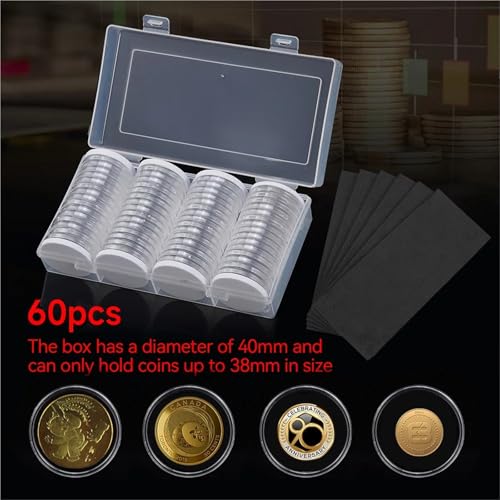 Capsulas transparentes para monedas 120 piezas miniatura 4