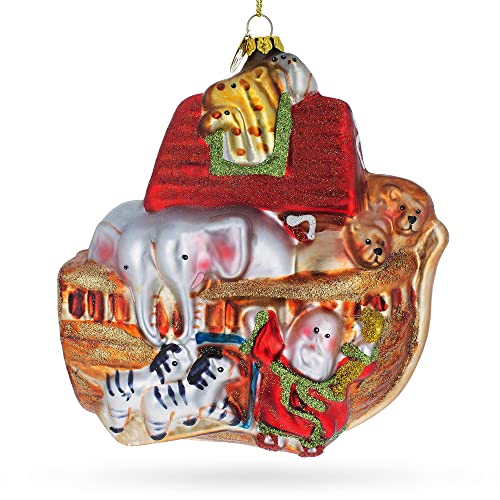 Timeless Noah's Ark Blown Glass Christmas Ornament