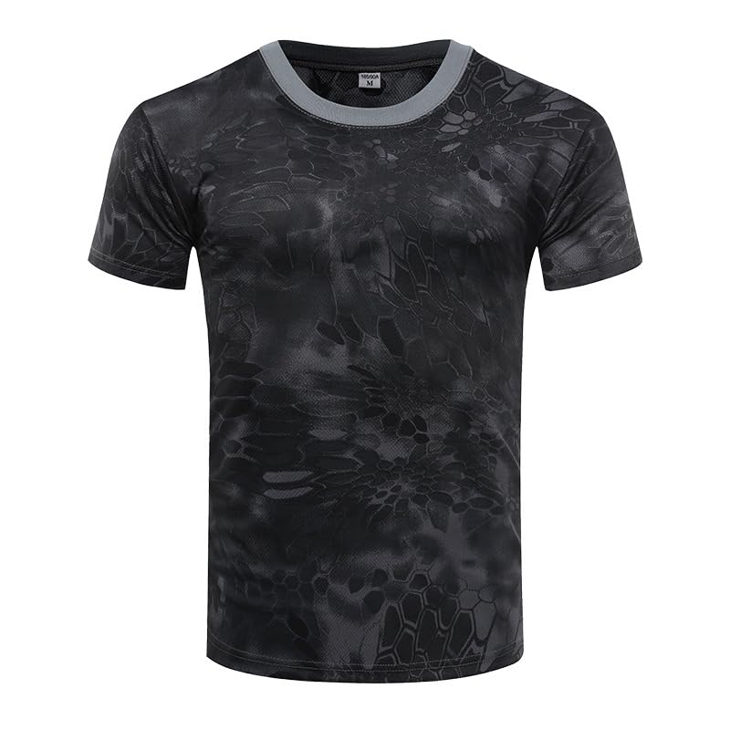 T-shirts camouflage vintage pour hommes, T-shirts militaires en coton confortable à manches courtes et col rond, T-shirt camouflage pour sports et fitness,...