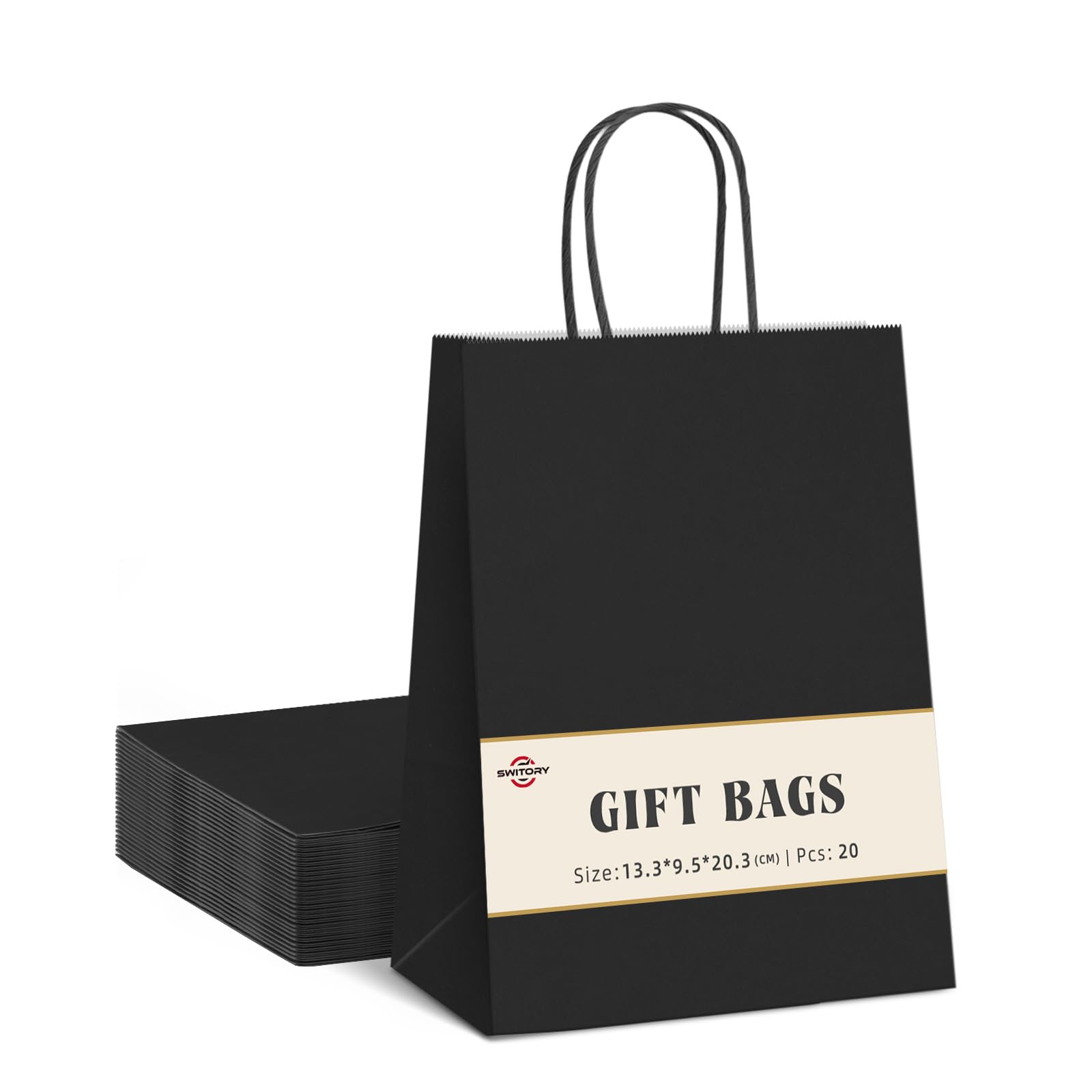 Switory 100pcs Black Gift Bags