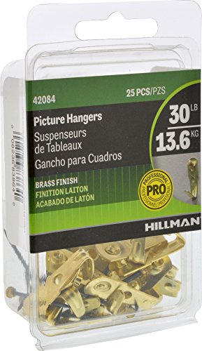 Image of Hillman Hanging-Hardware 42084 Classic Picture Hangers (30lb) 25 Pack, Gold, 25 Piece