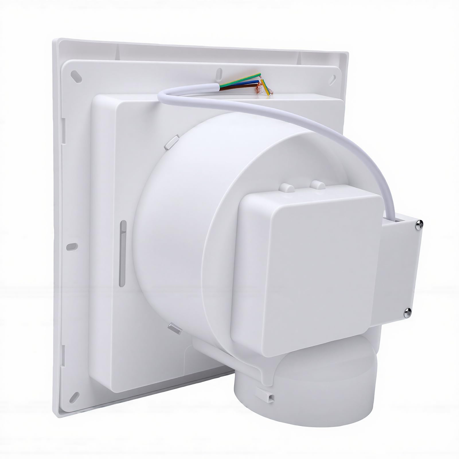 Eujgoov Wentylator Sufitowy 30W 150m³/h Cichy Kwadratowy | System Wentylacyjny, Plastikowa Obudowa, 50dB Pracy, Pomieszczenia 10m², Przewód 100mm, Kuchnia, łazienka, Pralnia, Biuro