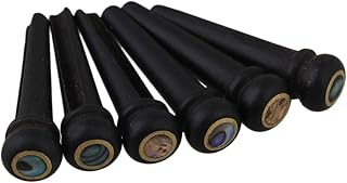 6アワビドットとブラスサークルスカート付きアコースティックギターエボニーブリッジピン　moyinmusic