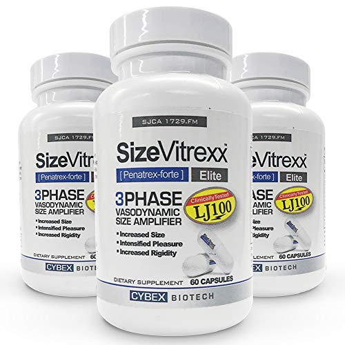 SizeVitrexx - 3-Phase VasoDynamic Size Amplifier. Performance, Testosterone Pill of Pros. 2 Patented Compounds. MI.T. Researchers. Improve Your Male Performance. 3 Month Supply-180 Super Elite Capsule