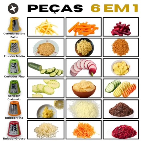 220 Verde Inovador Máquina de Sorvete e Ralador de Legumes, Queijos, Nozes, Frutas 7 em 1 Verde 150w