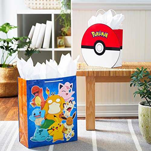 Hallmark Pokémon Gift Bag Bundle (9" Medium Pokéball And 15" Extra Large Pikachu) For Kids, Birthdays, Christmas, Valentine's Day, Halloween #TOP1