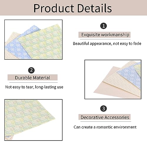 Dilwe 4 Stück Puppenhaus-Tapeten, 1:12 Selbstklebende Puppenhaus-Tapeten-Set Miniatur-Tapeten für Puppenhaus-Dekoration