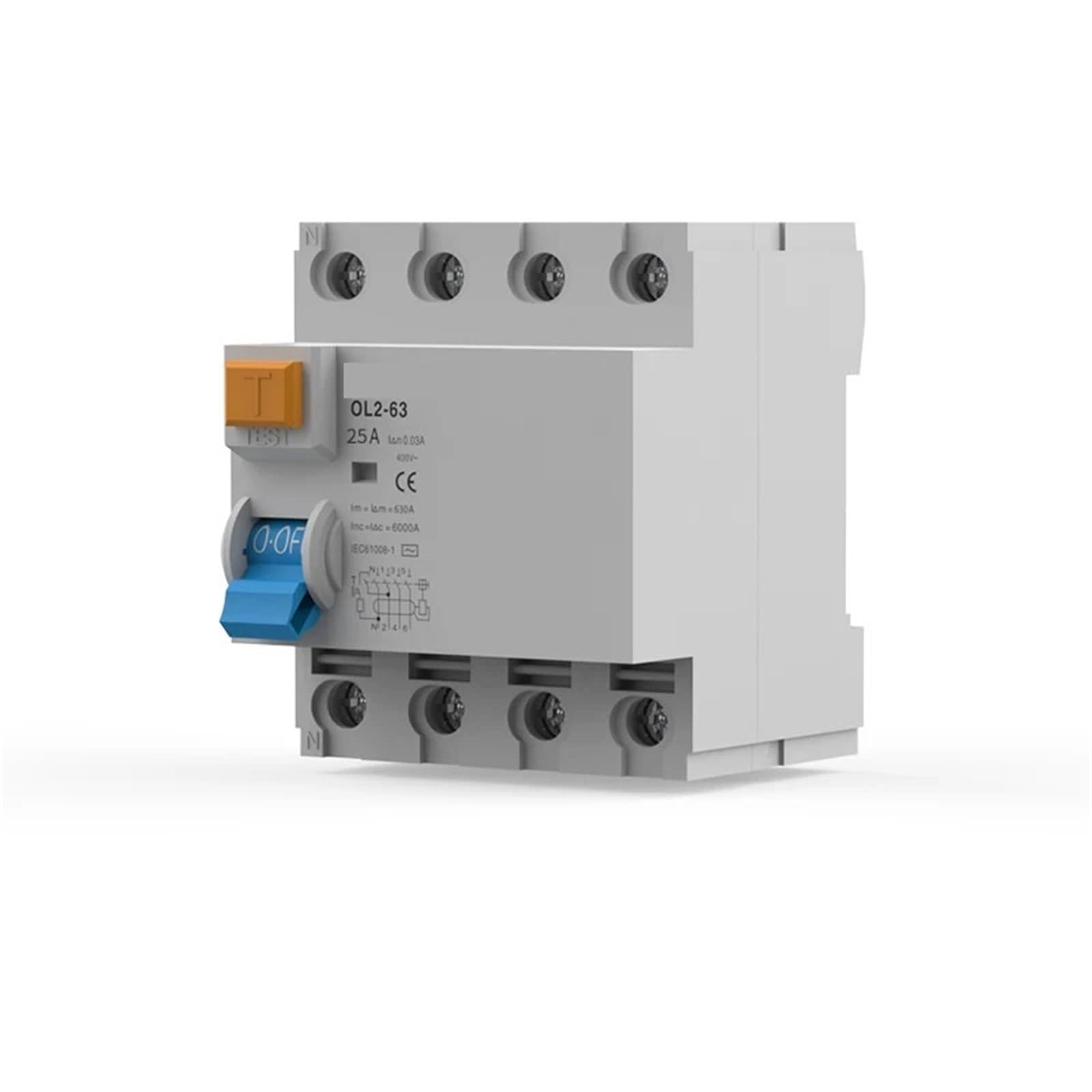 Disyuntor de Corriente Residual Tipo CA 4P 25A 300mA para fugas de corriente