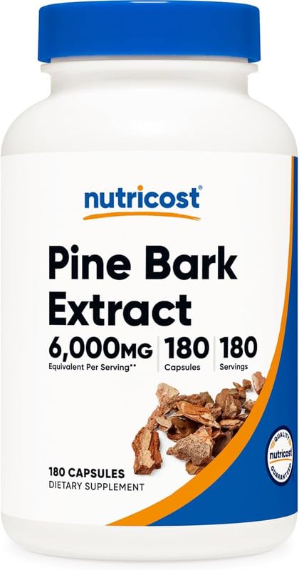 Evorina Pine Bark Extract 6000mg Equivalent (from 300mg of 20:1 Extract), 180 Capsules, Standardized to Contain 95% Proanthocyanidins - Vegetarian, Non-GMO and Gluten Free | High Strength Herbal Supplement | Clean Label Ayurvedic Wellness-image-6