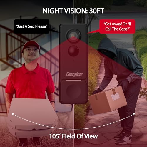 Energizer Smart 2K Doorbell & Chime, Rechargeable Battery Video Doorbell Security Camera, 2-Way Audio, Night Vision, Cloud & Card Recording, Remote Access App, Motion Sensor & Alerts, Live Viewing - image 3