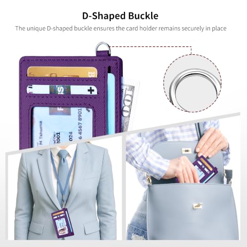 Image of Mayski Slim Wallet, Credit Card Holder for Women, Minimalist Front Pocket RFID Blocking Card Cases, Small Wallet Women Men(Cross Deep Purple)
