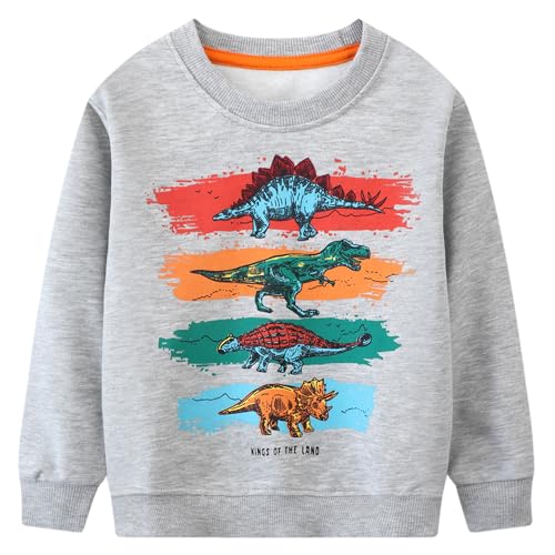 Gumyoss Felpa Bambino con Dinosauro Pullover Bimbo in Cotone Magliette Manica Lunga Ragazzi Autunno Inverno Felpa...