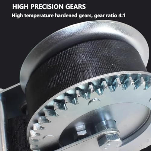 Portable Manual Ratchet Winch 550kg/1200lb for Boat Trailers, Bi-Directional Gear Ratio 4:1, 8m/26.2ft, Heavy Duty Forward & Reverse Operation, Ideal for Towing and Hauling