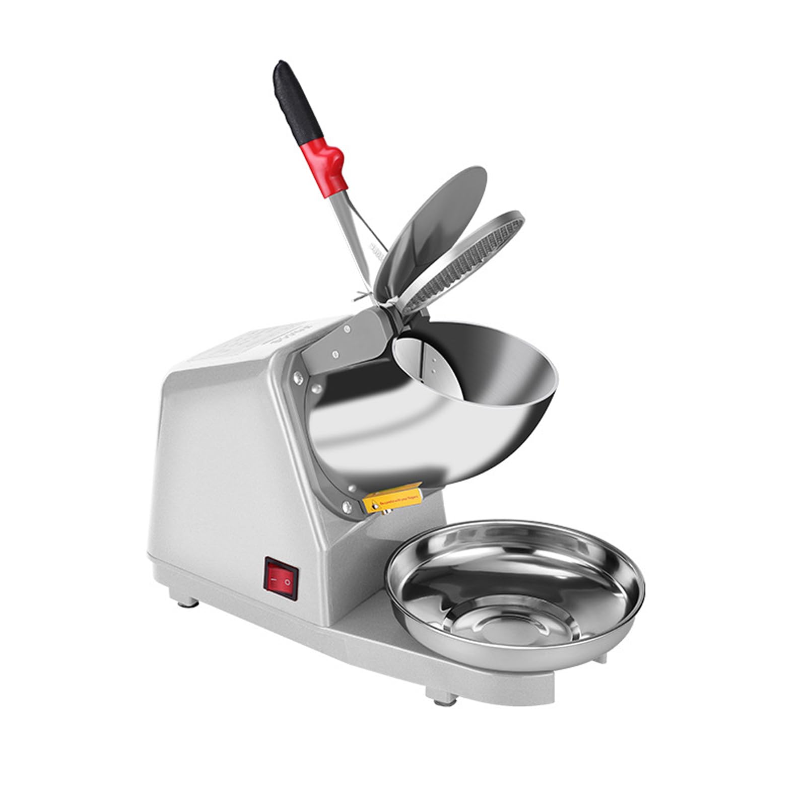 ZHJOPP Ice Shaver Machine, Electric Dual Blades 300W, 2200 RPM, Stainless Steel Ice Crusher, Snow Cone Maker for Home or Commercial Use (Grey)