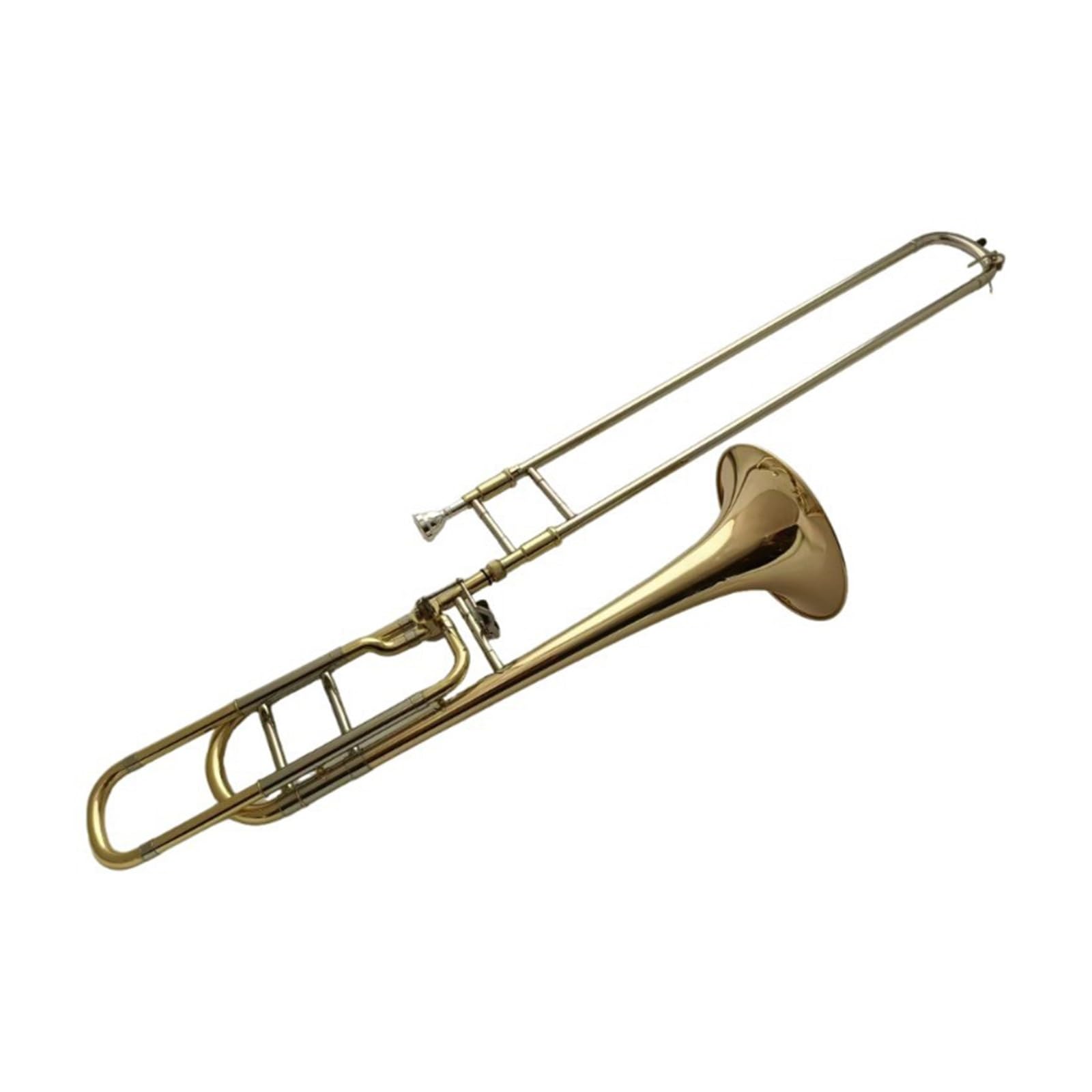 B/F Instrument Puzon Tenorowy Transponowany Dzwonek Mosiężny Lakierowany Na Złoto Wysoka I Niska Zakrzywiona Rura Pociągowa