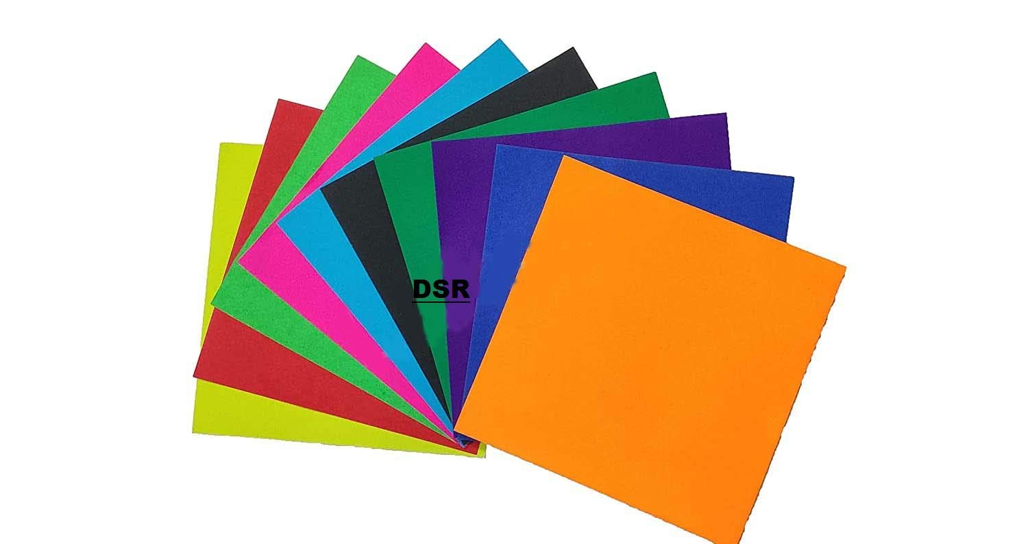 Amazon | DSR 折り紙 15cm x 15cm 100枚パック 蛍光色 両面 折り紙