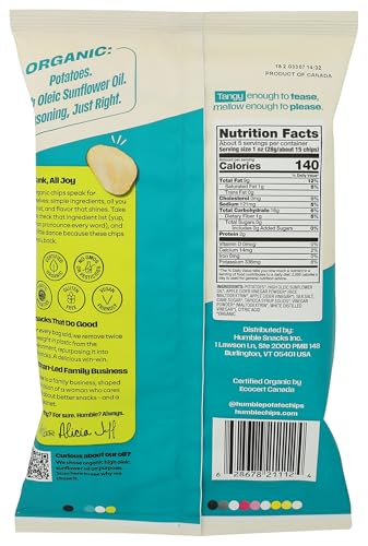 Image of Humble Potato Chips Co Organic Sea Salt and Cider Vinegar Potato Chips, 5 OZ