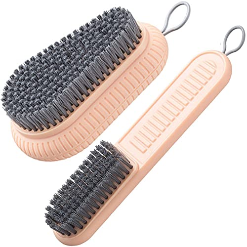 Selaurel, Cepillo de limpieza de cerdas suaves, para ropa, ropa interior, zapatos, limpieza fácil de agarrar, herramienta para encimeras y bañeras, Rosa