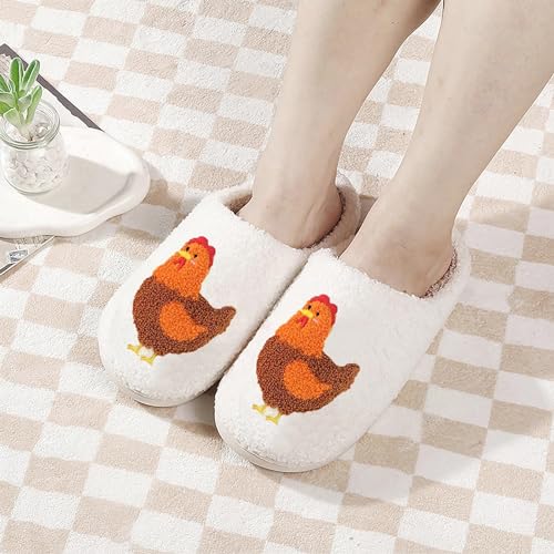 Image of LNERIP Slippers Winter Womens Mens Fluffy Plush Slippers Animals Cute Cartoon House Slippers Cuddly Warm Shoes Indoor Outdoor Girls Women