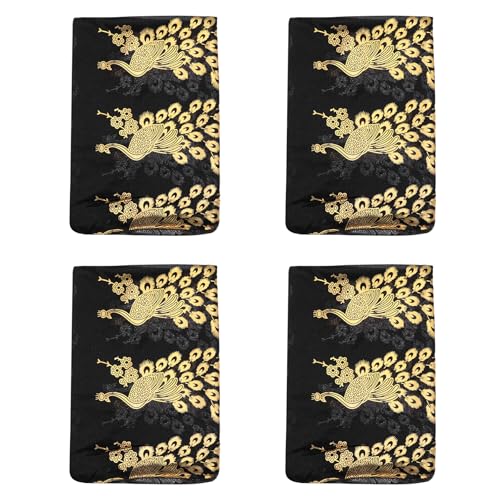 ANKOMINA Women Soft Chiffon Long Scarf Fashion Lightweight Foil Peacock Feather Printed Thin Head Wrap Shawl Scarves,4PCS3