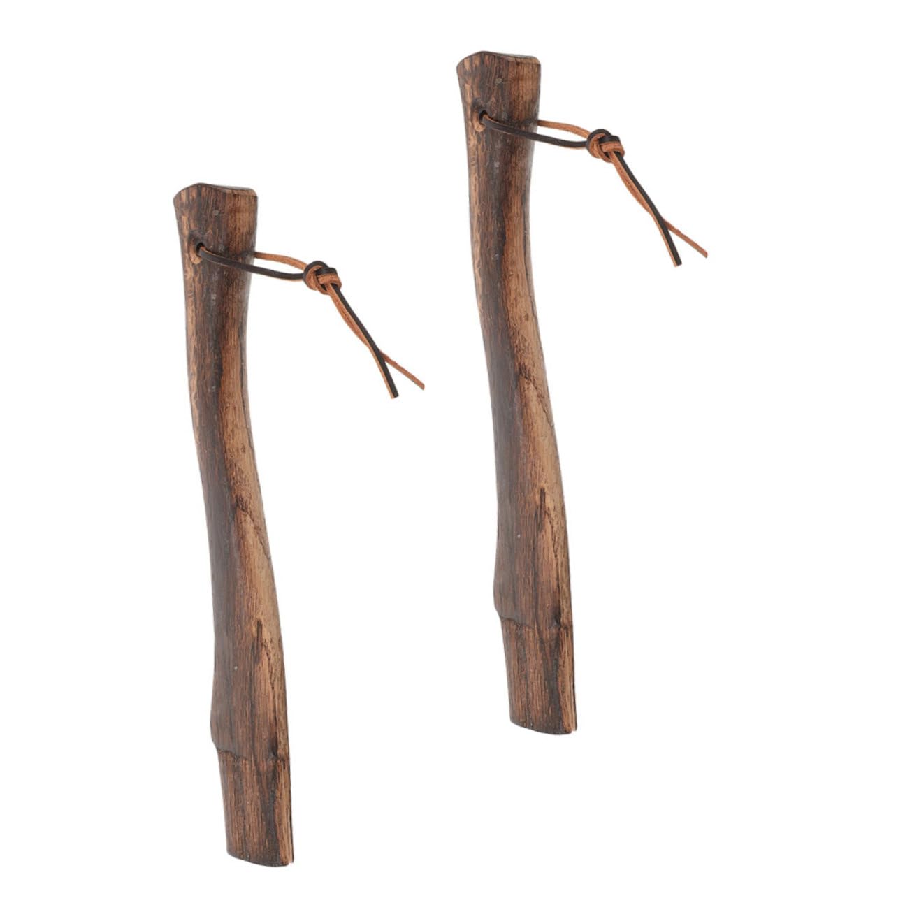 Manche de Hache en Bois Mini, Lot de 2, Marron Café, sans Bavures