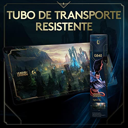 Image of Logitech G840 XL Cloth Gaming Mouse Pad - 0.12 in Thin, Stable Rubber Base, Performance-Tuned Surface, Official League of Legends Edition