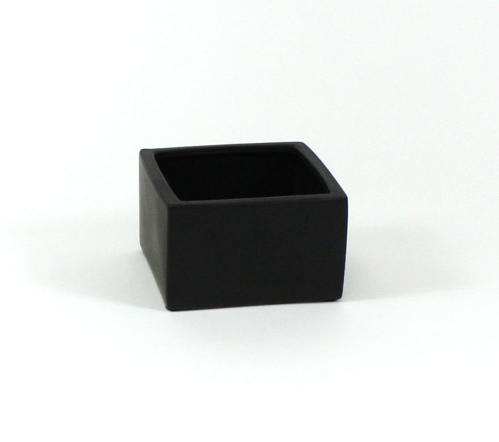 WGV AZ_CBC0604BK Modern Ceramic Low Square Block, Black